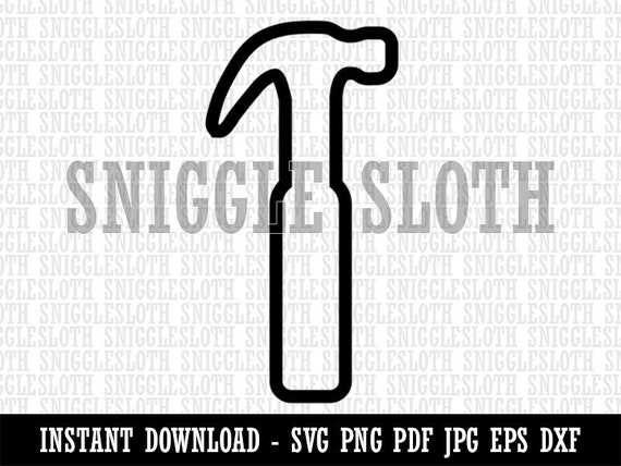 Hammer Tool Outline Clipart Instant Digital Download SVG EPS - Etsy