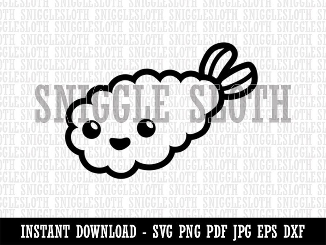 Kawaii Cute Shrimp Tempura Ebi Clipart Instant Digital - Etsy