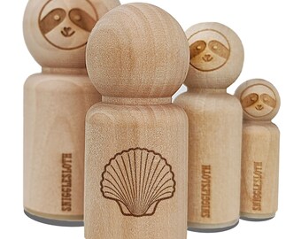 Scallop Seashell Beach Shell Rubber Stamp for Stamping Crafting Planners