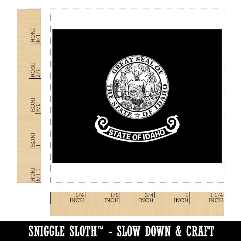 Idaho State Flag Square Rubber Stamp for Stamping Crafting