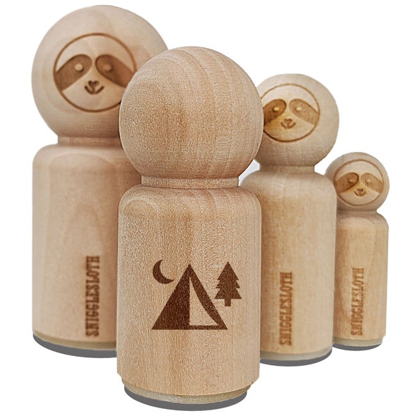 Camping Tent Campsite Rubber Stamp for Stamping Crafting Planners