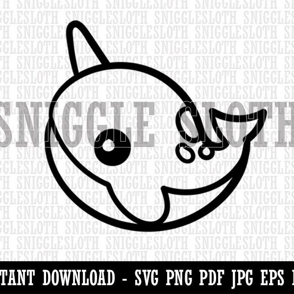 Kawaii Narwhal Clipart Instant Digital Download SVG EPS PNG pdf ai dxf jpg Cut Files for Commercial Use