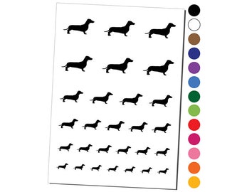 Smooth Haired Dachshund Dog Solid Temporary Tattoo Water Resistant Fake Body Art Set Collection