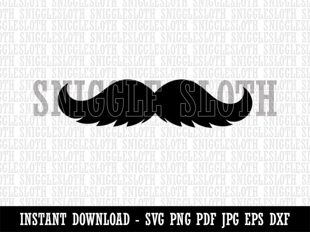 Gunslinger Mustache Moustache Silhouette Clipart Digital Download SVG
