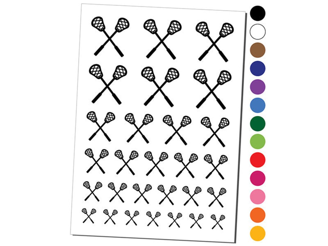 Crossed Lacrosse Sticks Temporary Tattoo Water Resistant Fake Body Art Set Collection Etsy