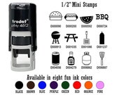 BBQ Cookout Grill 1 2 quot Self-Inking Rubber Stamp Ink Stamper