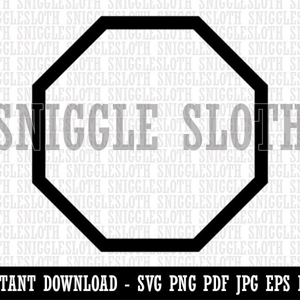 Octagon Border Outline Clipart Instant Digital Download SVG EPS PNG pdf ai dxf jpg Cut Files for Commercial Use