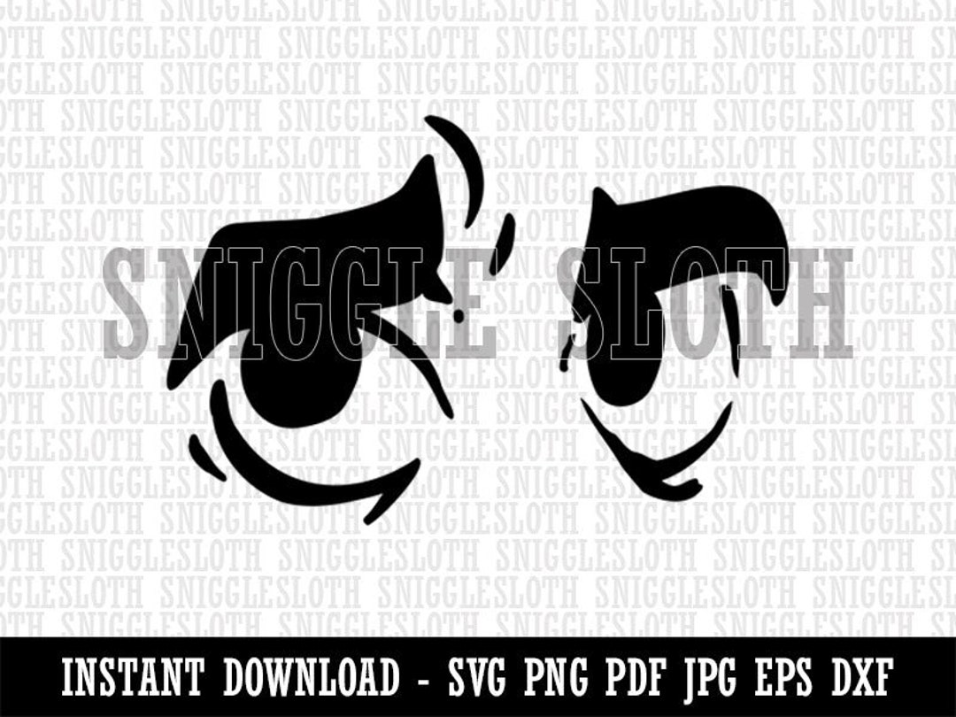 Worried Cartoon Eyes Looking to the Side Clipart Digital Etsy