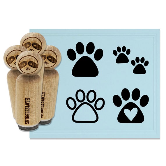 Cute Cat Dog Paw Prints Rubber Stamp Set for Stamping Crafting Etsy