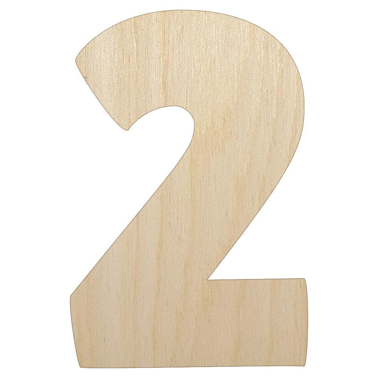 Number 2 Two Fun Bold Font Unfinished Wood Shape Piece Cutout | Etsy