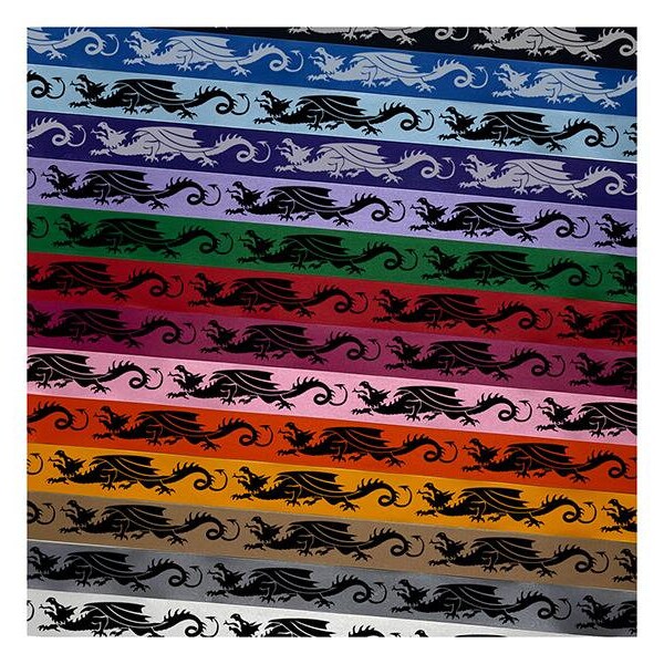 European Style Heraldic Winged Dragon Wyvern Satin Ribbon for Bows Gift Wrapping - 1" - 3 Yards