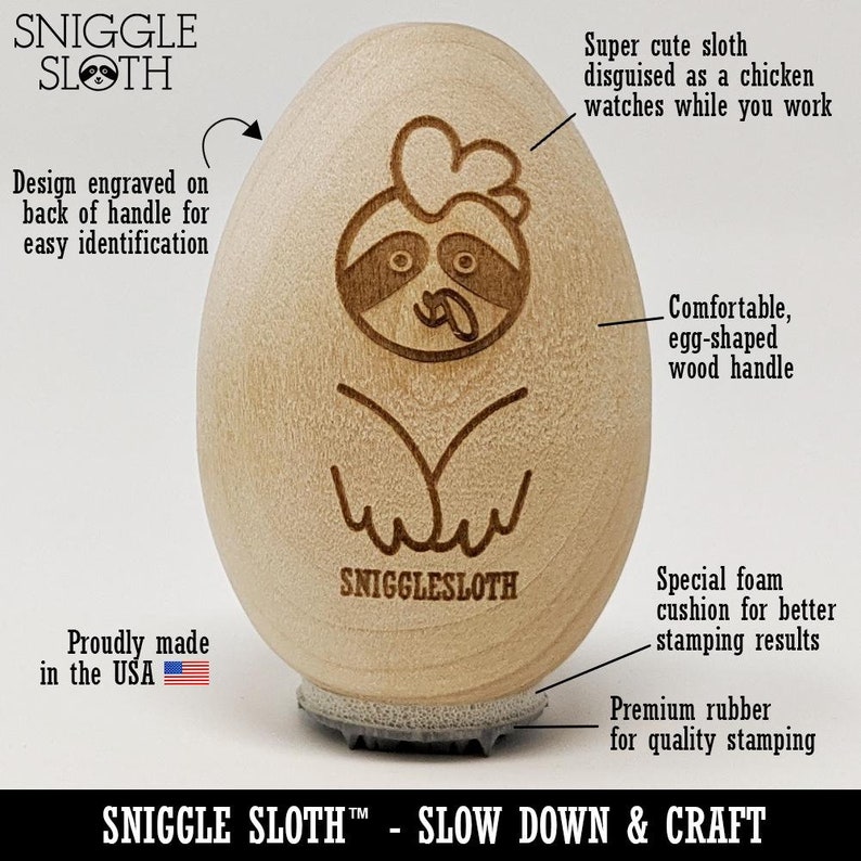 Hen Picked Chicken Egg Rubber Stamp