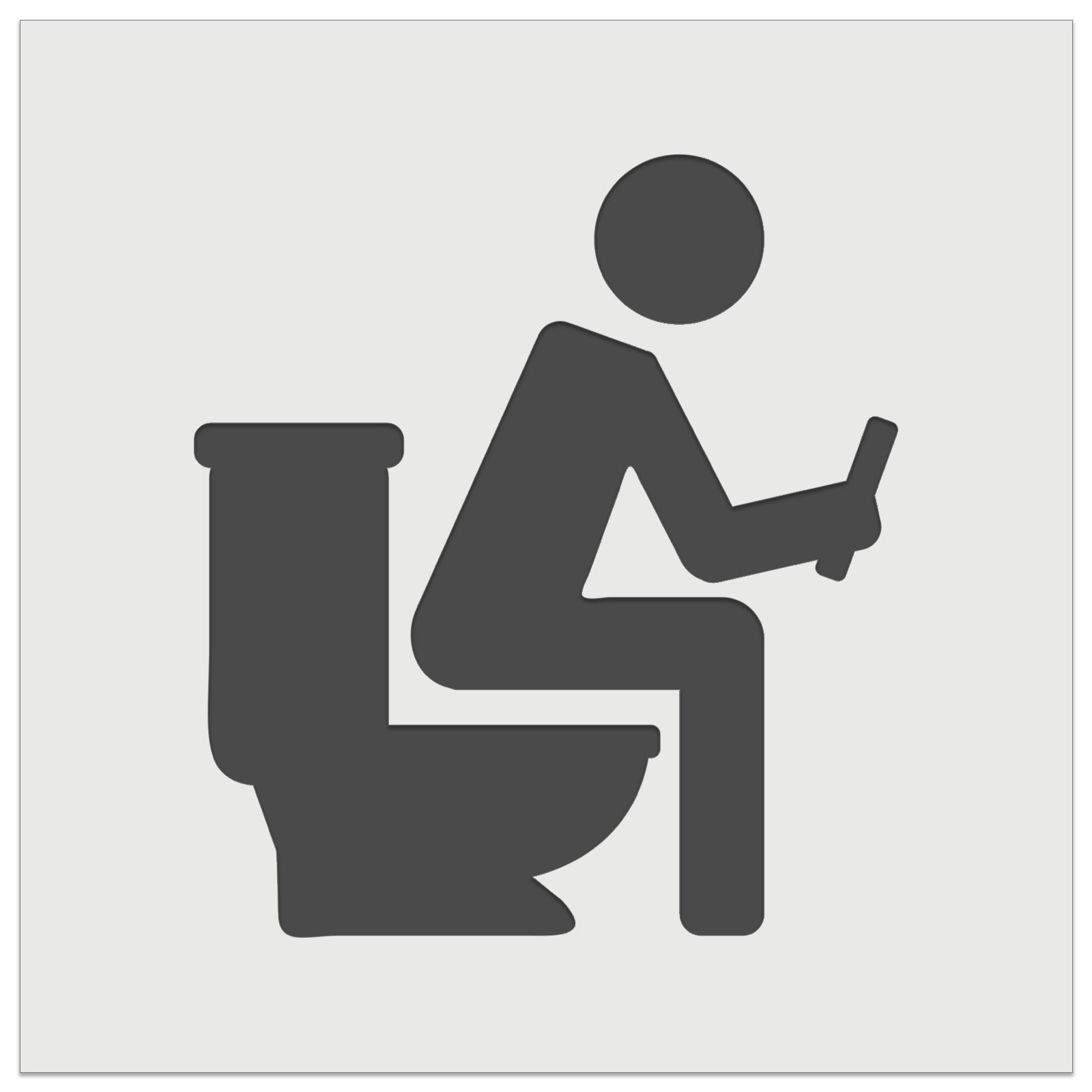Person Sitting on Toilet With Phone Restroom Pooping Wall
