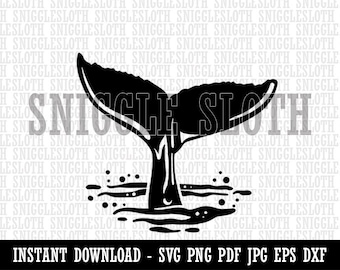 Whale Tail Clipart Instant Digital Download SVG EPS PNG pdf ai dxf jpg Cut Files for Commercial Use