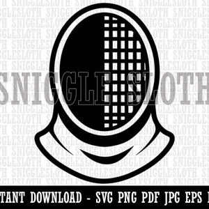 Fencer Fencing Mask Helmet Clipart Instant Digital Download - Etsy