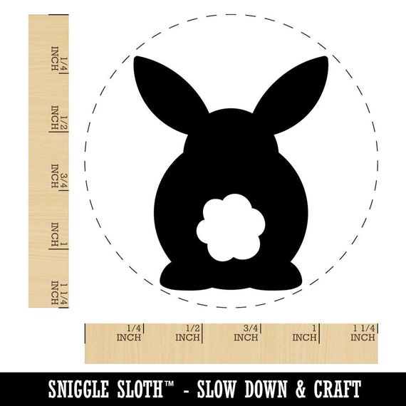 1 Inch Medium Back of Bunny Rabbit Butt Easter Rubber Stamp for Stamping Crafting Planners 