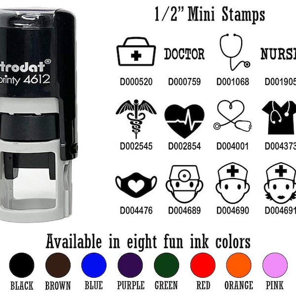 Medical Doctor Nurse Hospital 1/2" Self-Inking Rubber Stamp Ink Stamper