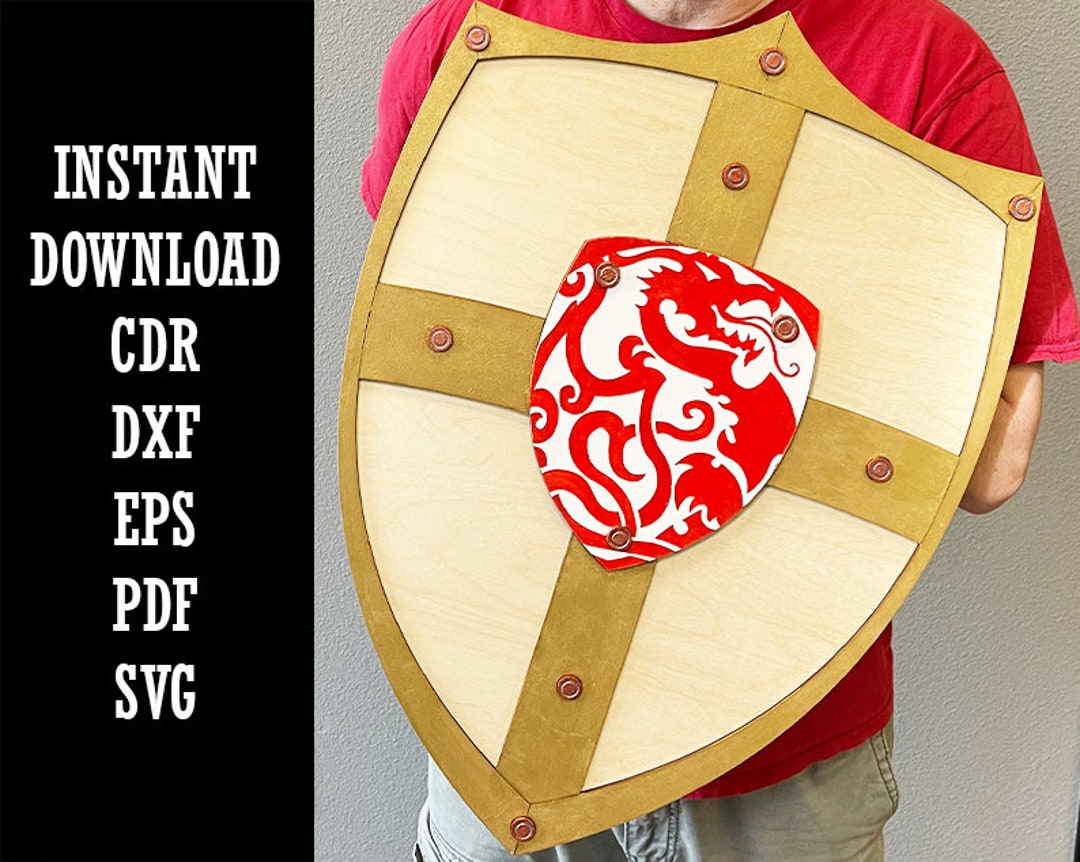 Warrior Fighter Fantasy Shield Cdr Dxf Eps Pdf SVG Digital - Etsy