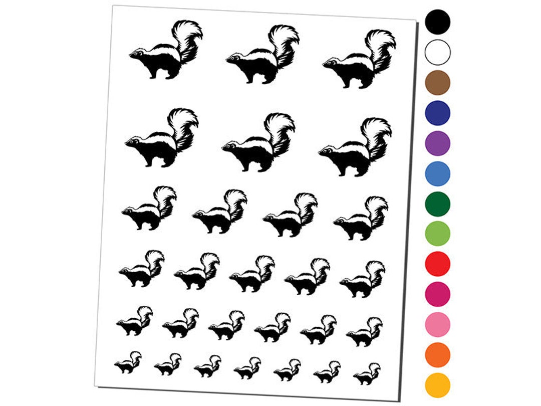 Smelly Striped Skunk Temporary Tattoo Water Resistant Fake - Etsy