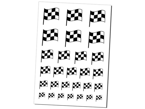 Waving Checkered Flag Temporary Tattoo Water Resistant Fake - Etsy