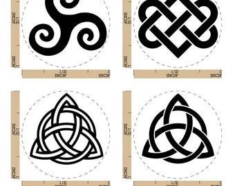 E-6159 Celtic Knot Triquetra Self Inking Rubber Stamp Black Ink 
