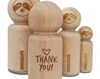 Thank You Fun Text with Heart Rubber Stamp for Stamping Crafting Planners