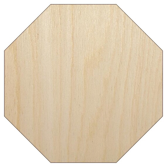 Octagon Solid Unfinished Wood Shape Piece Cutout for DIY Craft Etsy