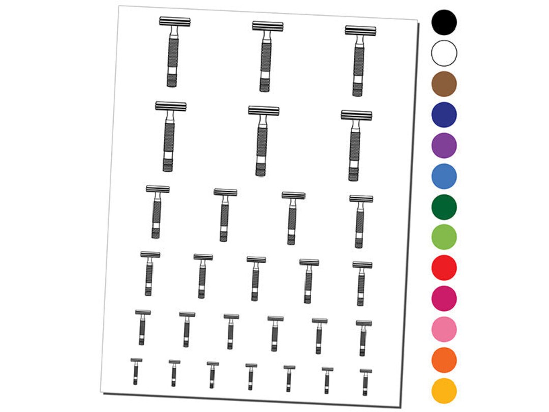 Razor Shaving Blade Temporary Tattoo Water Resistant Fake Body Etsy