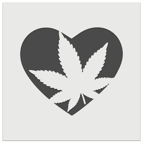 Marijuana Leaf in Heart Wall Cookie DIY Craft Reusable Stencil - Etsy