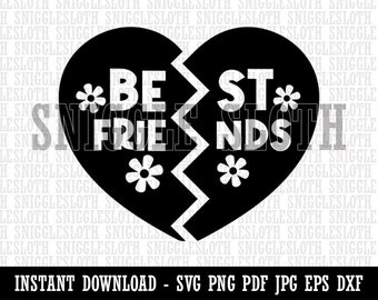 Best Friends Heart Valentine's Day Clipart Instant Digital Download SVG EPS PNG pdf ai dxf jpg Cut Files Commercial Use