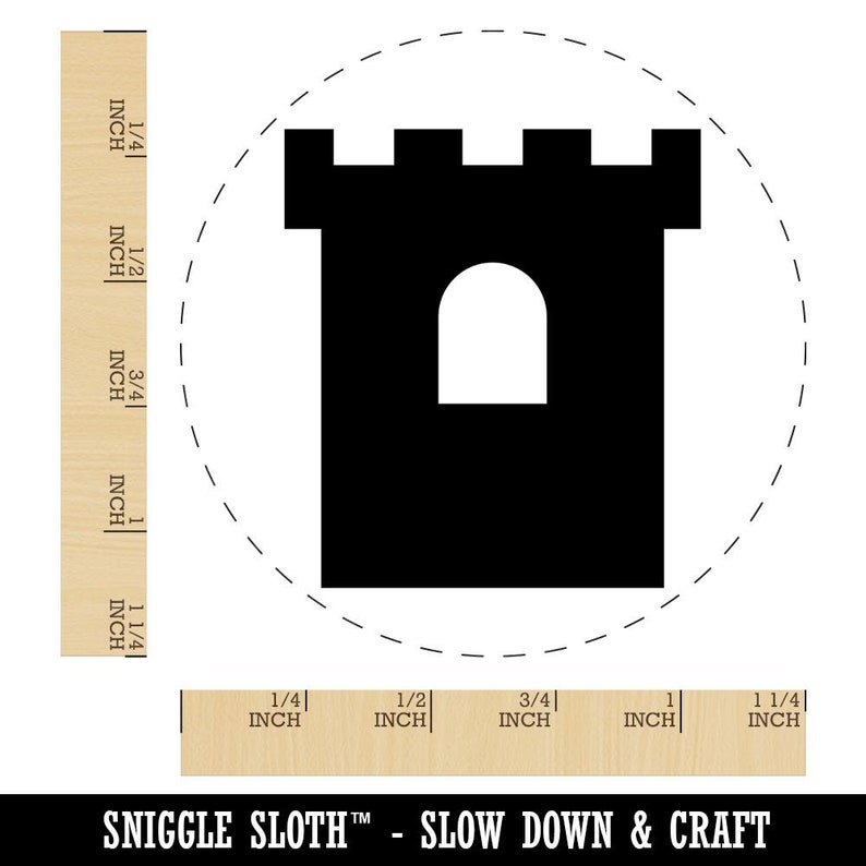 Castle Turret Tower Solid Rubber Stamp for Stamping Crafting Planners