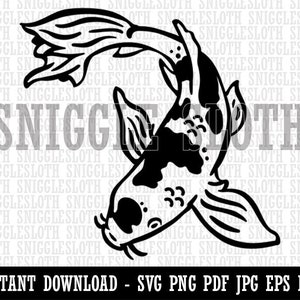 Butterfly Koi Fish Carp Clipart Instant Digital Download SVG EPS PNG pdf ai dxf jpg Cut Files for Commercial Use