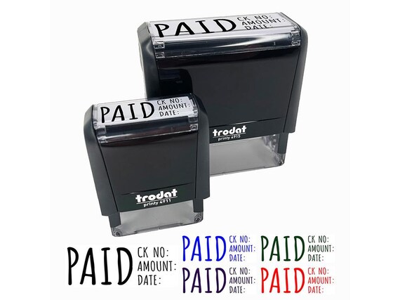 Stamping Stamps Paid Details Check Number Date Invoice Self-Inking