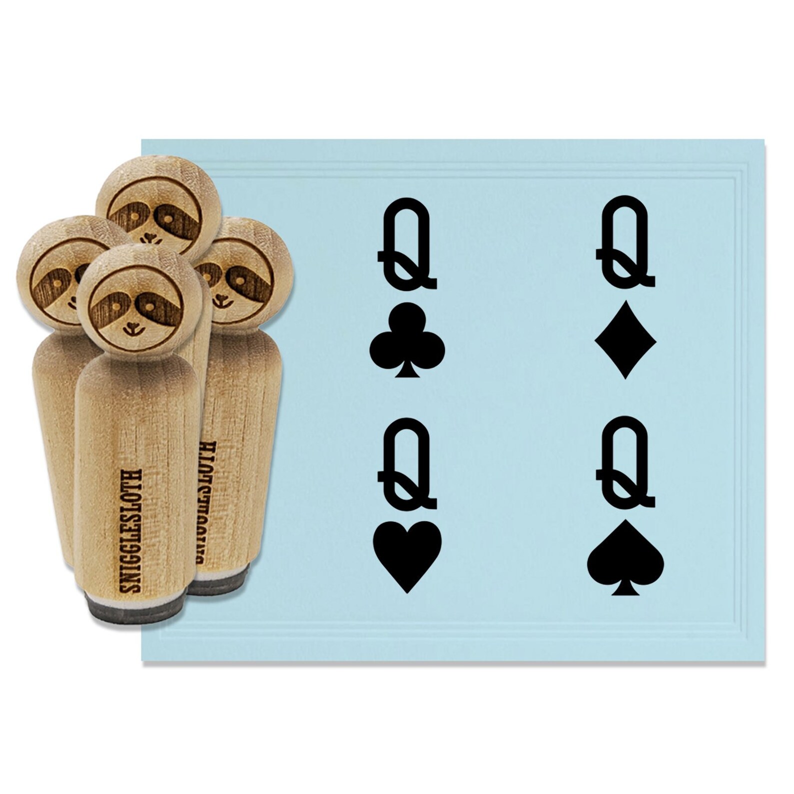 Queen of Spades Hearts Diamonds Clubs Card Suit Rubber Stamp Etsy