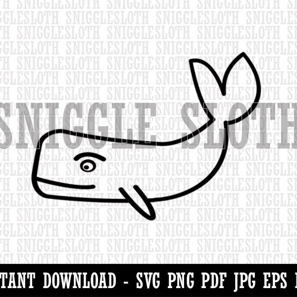 Witty Sperm Whale Clipart Instant Digital Download SVG EPS PNG pdf ai dxf jpg Cut Files for Commercial Use