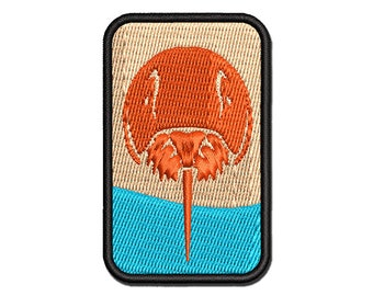 Horseshoe Crab Multi-Color Embroidered Iron-On or Hook & Loop Patch Applique