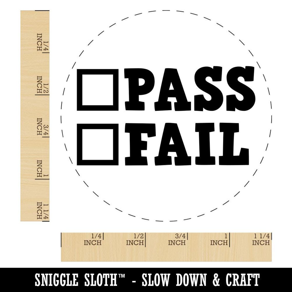 Pass Fail Check Box Test Result School Teacher Rubber Stamp | Etsy