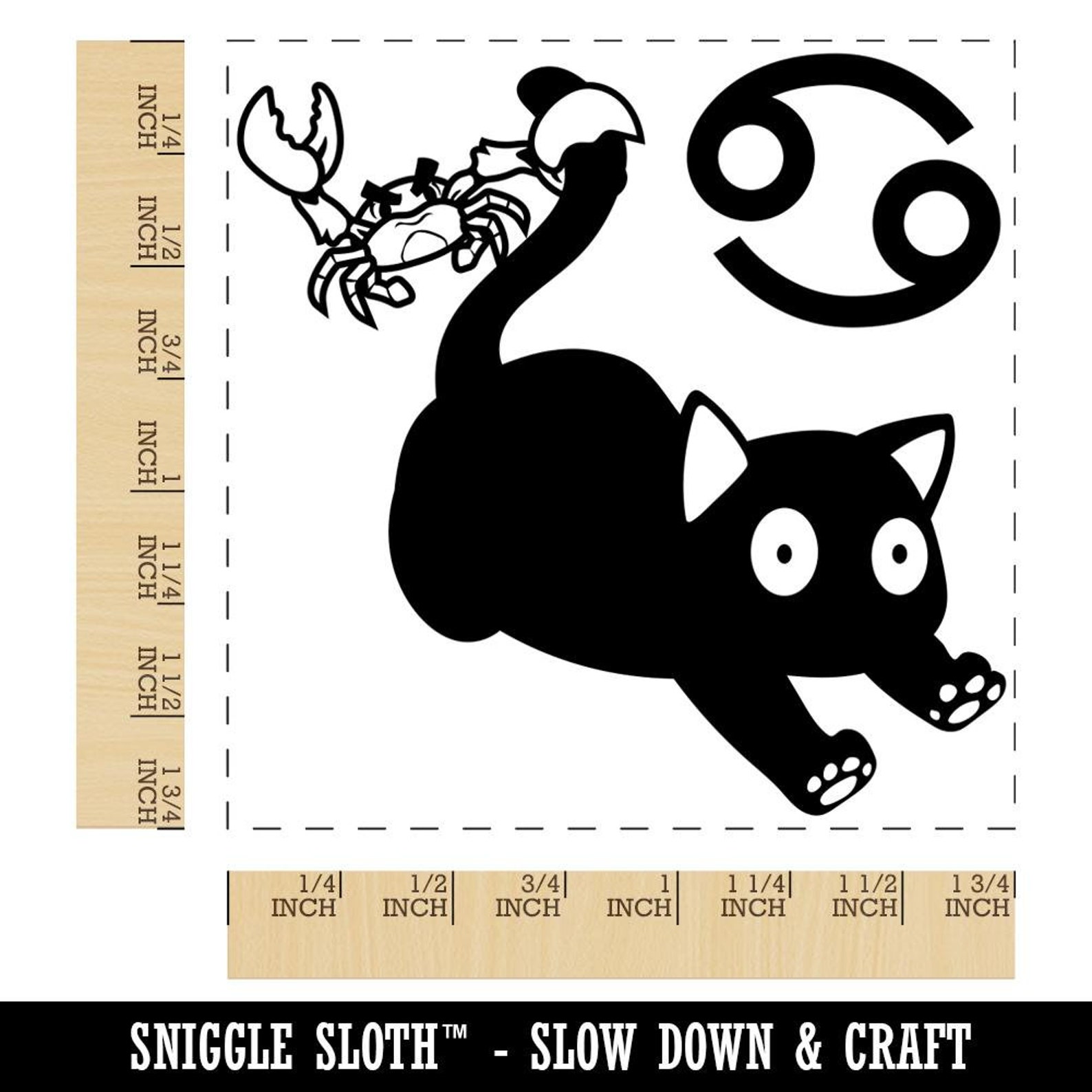 Astrological Cat Cancer Horoscope Zodiac Sign Square Rubber Etsy