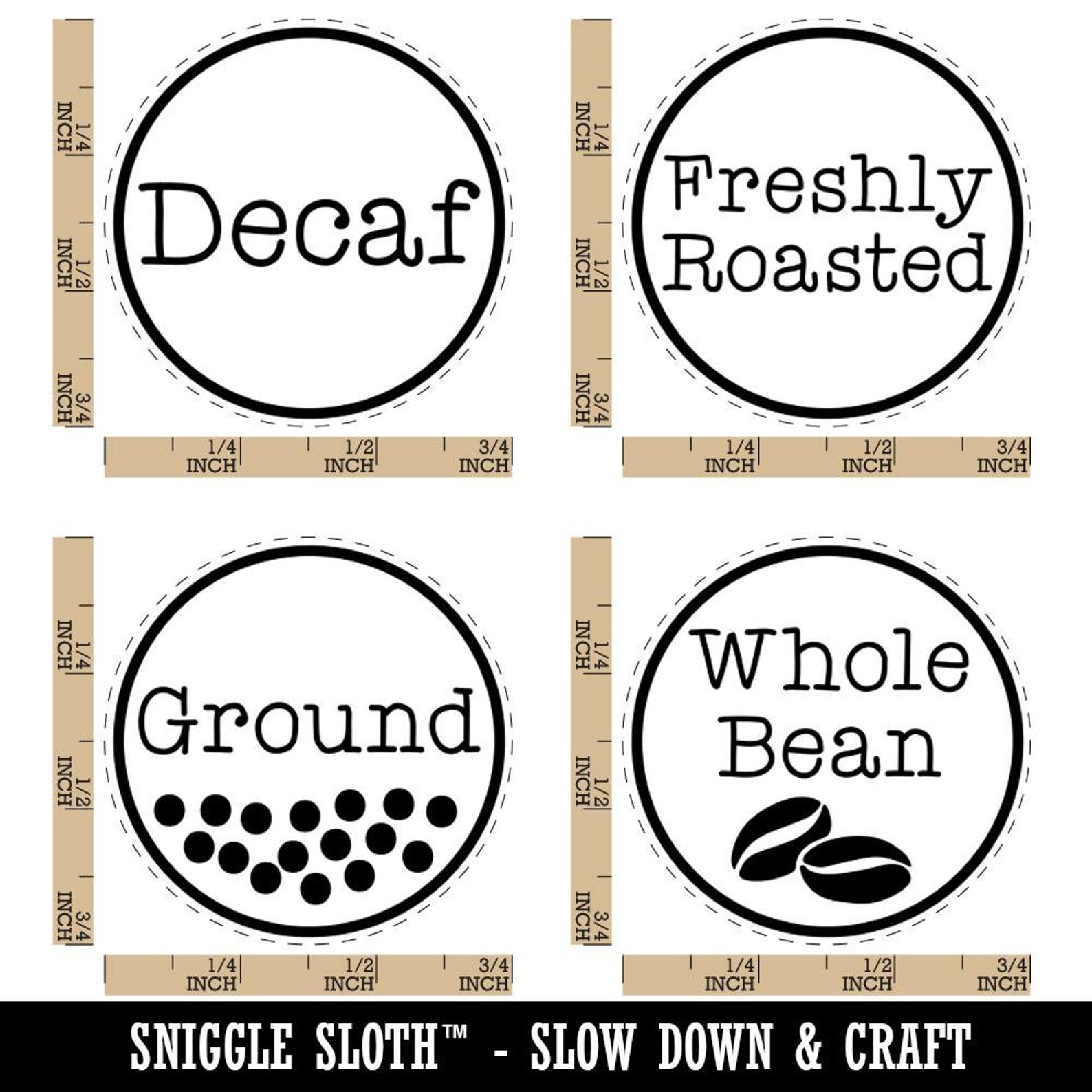Coffee Labels Whole Bean Ground Freshly Roasted Decaf Rubber | Etsy
