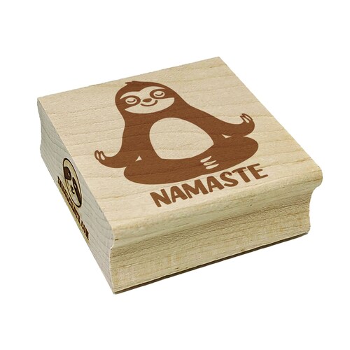 Happy Sloth Making Heart Arms Rubber Stamp - 1.75 Inch Craft Stamping Medium Size