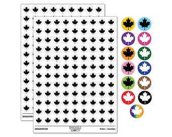 Canada Maple Leaf 200+ 0.50" Round Stickers
