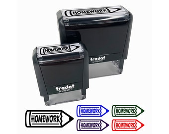 Homework Pencil School Teacher Self-Inking Rubber Stamp Ink Stamper for Business Office