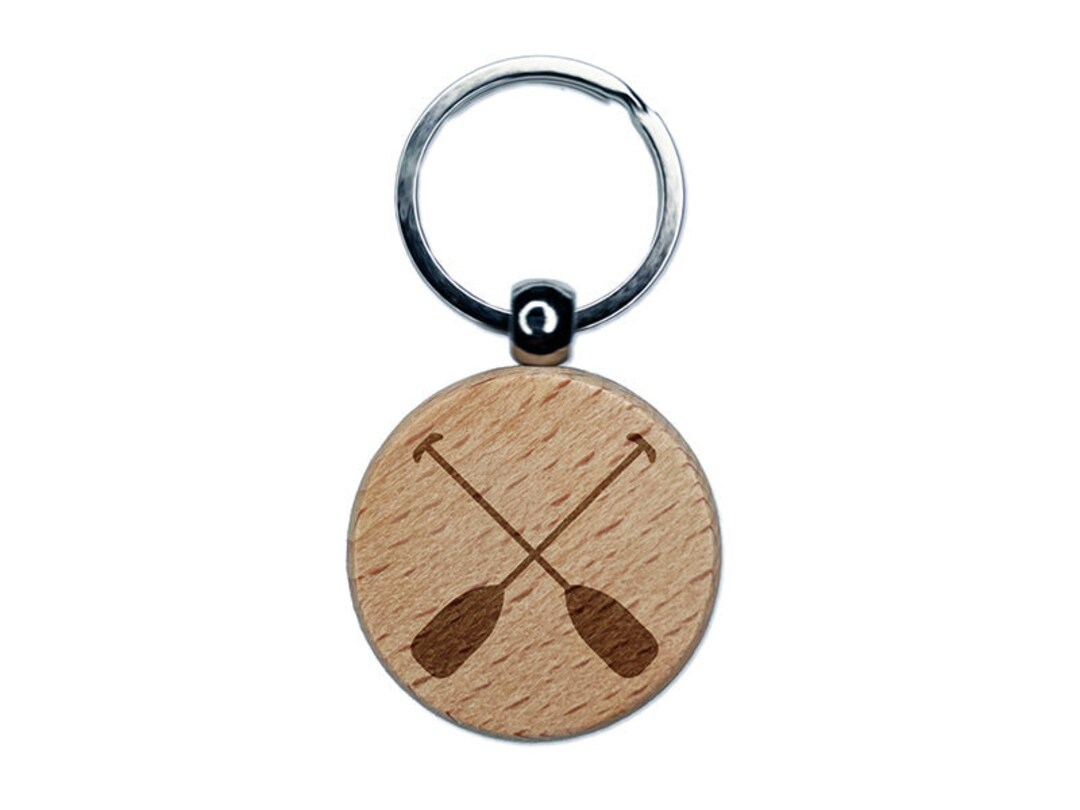 Paddles Oar Canoes Kayaks Rafting Engraved Wood Round Keychain Etsy