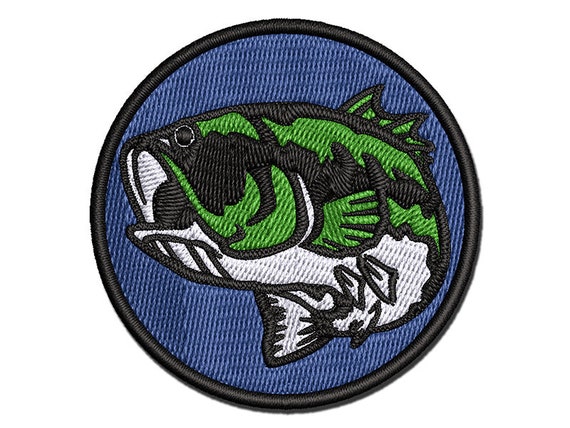 Largemouth Bass Fish Fishing Multi-color Embroidered Iron-on Patch Applique  