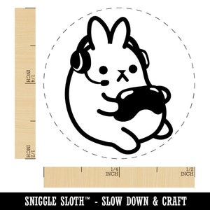 Geek Gamer Bunny Rabbit Playing Console Games Rubber Stamp for - Etsy