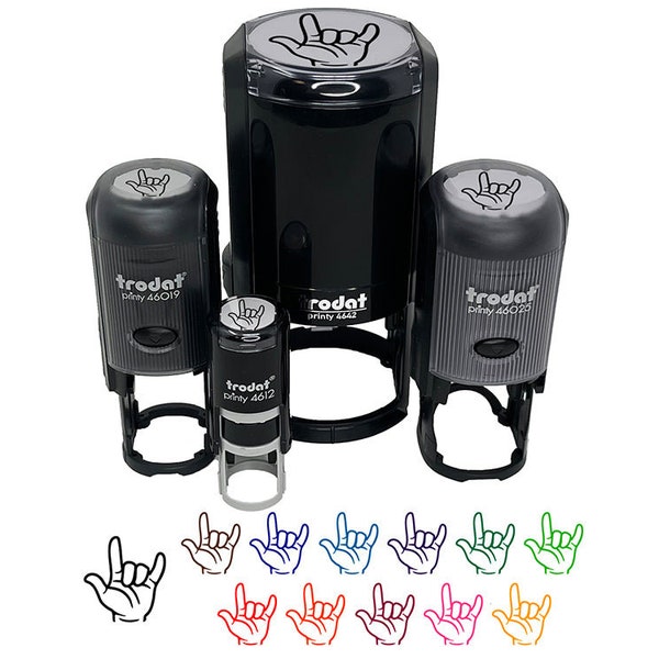 I Love You Hand Sign Language Self-Inking Rubber Stamp for Stamping Crafting Planners