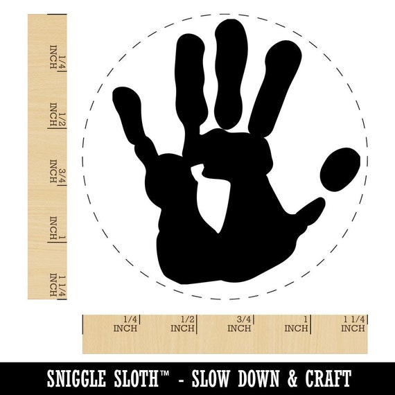 Hand Print Rubber Stamp for Stamping Crafting Planners 1/2 Inch Mini 