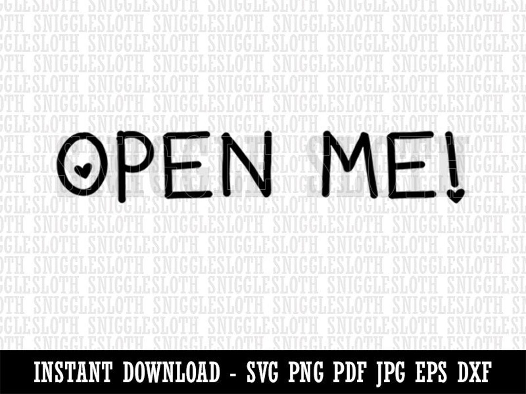 Open Me With Cute Hearts Clipart Instant Digital Download SVG Etsy