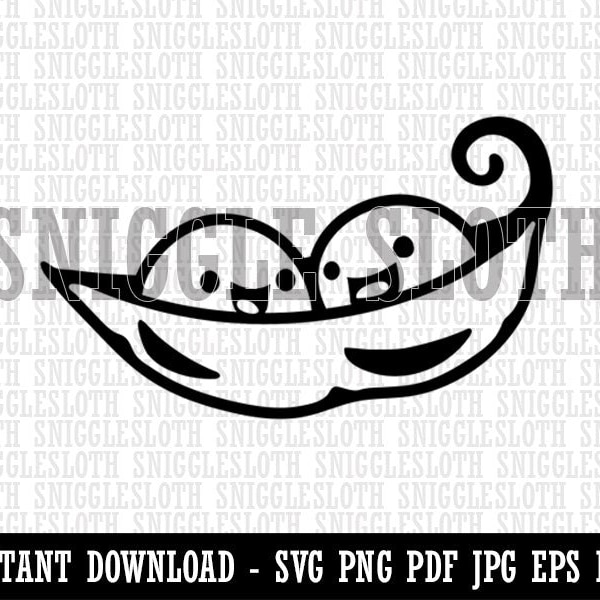 Two Peas in a Pod Clipart Instant Digital Download SVG EPS PNG pdf ai dxf jpg Cut Files for Commercial Use