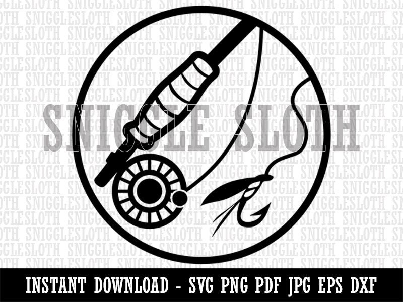 Fly Fishing Rod Reel and Lure Bait Clipart Instant Digital Download SVG EPS  PNG Pdf Ai Dxf Jpg Cut Files Commercial Use -  Denmark